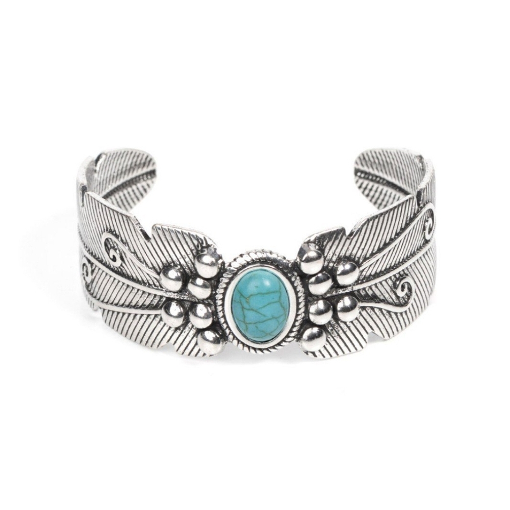 Silver Turquoise Cuff Bracelet Desert Haven Blue Cuff Western Fashion Jewelry